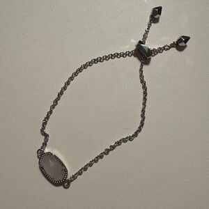 Kendra Scott Silver Bracelet with Baby Pink Gemstone